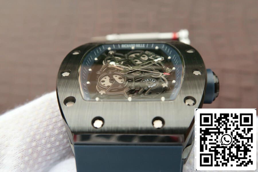 Richard Mille RM055 1:1 Mejor Edición KV Factory Correa Azul Oscuro