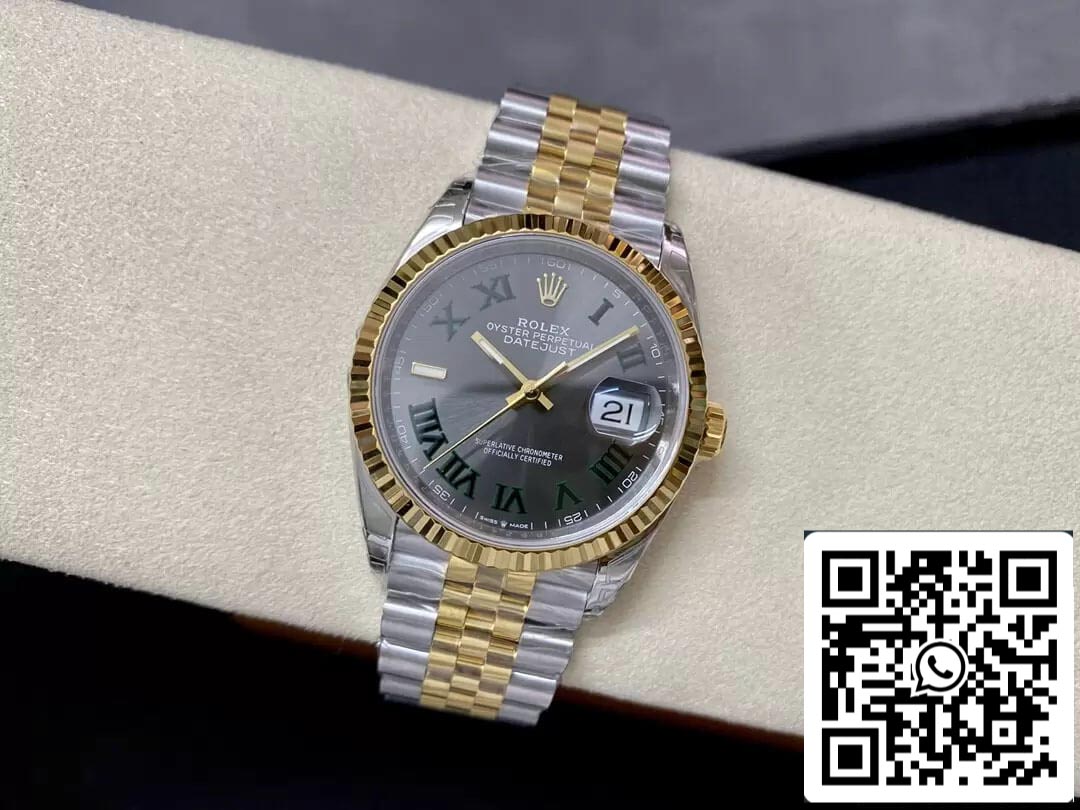 Rolex Datejust M126233-0035 36MM 1:1 Best Edition VS quadrante Wimbledon di fabbrica