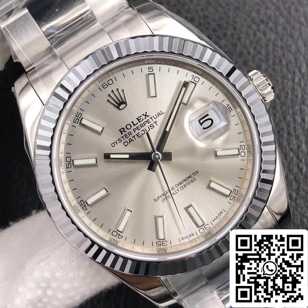 Rolex Datejust M126334-0003 1:1 Best Edition VS quadrante argento di fabbrica