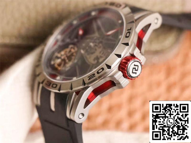 Roger Dubuis Excalibur Spidr (king series) RDDBEX0622 Tourbillon JB Factory 1:1 Best Edition red skeleton dial Swiss RD505SQ