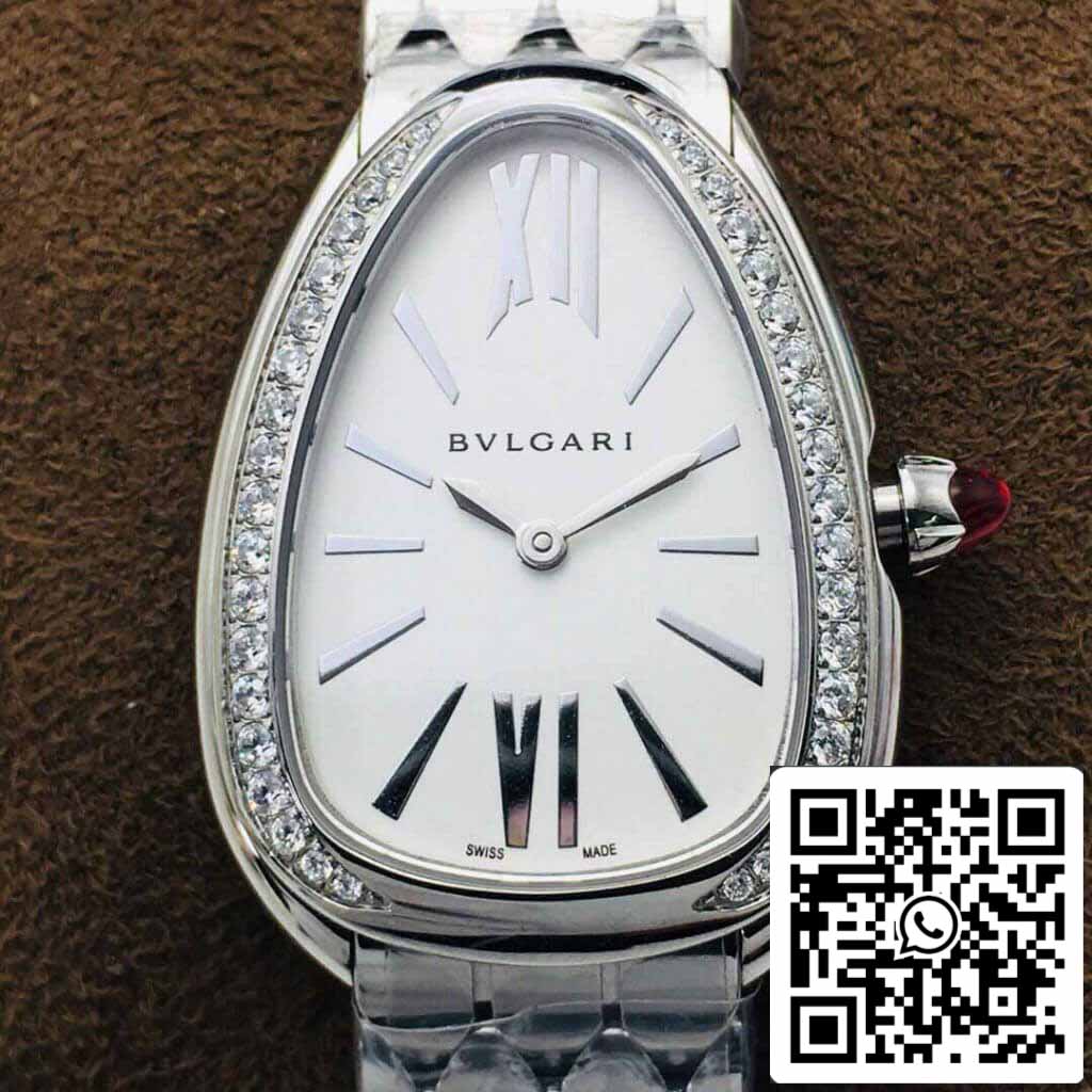 Bvlgari Serpenti 103361 1:1 Mejor Edición BV Factory Esfera Blanca Plateada