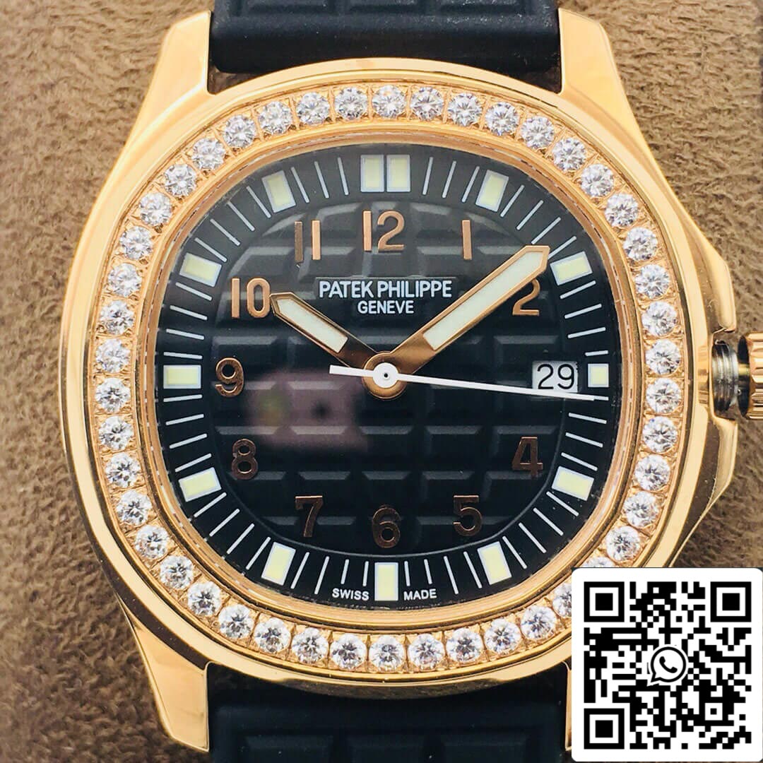 Patek Philippe Aquanaut 5067A Movimiento de cuarzo 1:1 Mejor edición PPF Factory Esfera negra en oro rosa