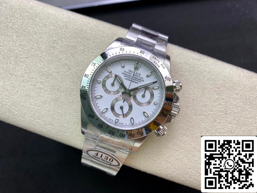 Rolex Cosmograph Daytona 116520LN 1:1 Best Edition Clean Factory quadrante bianco