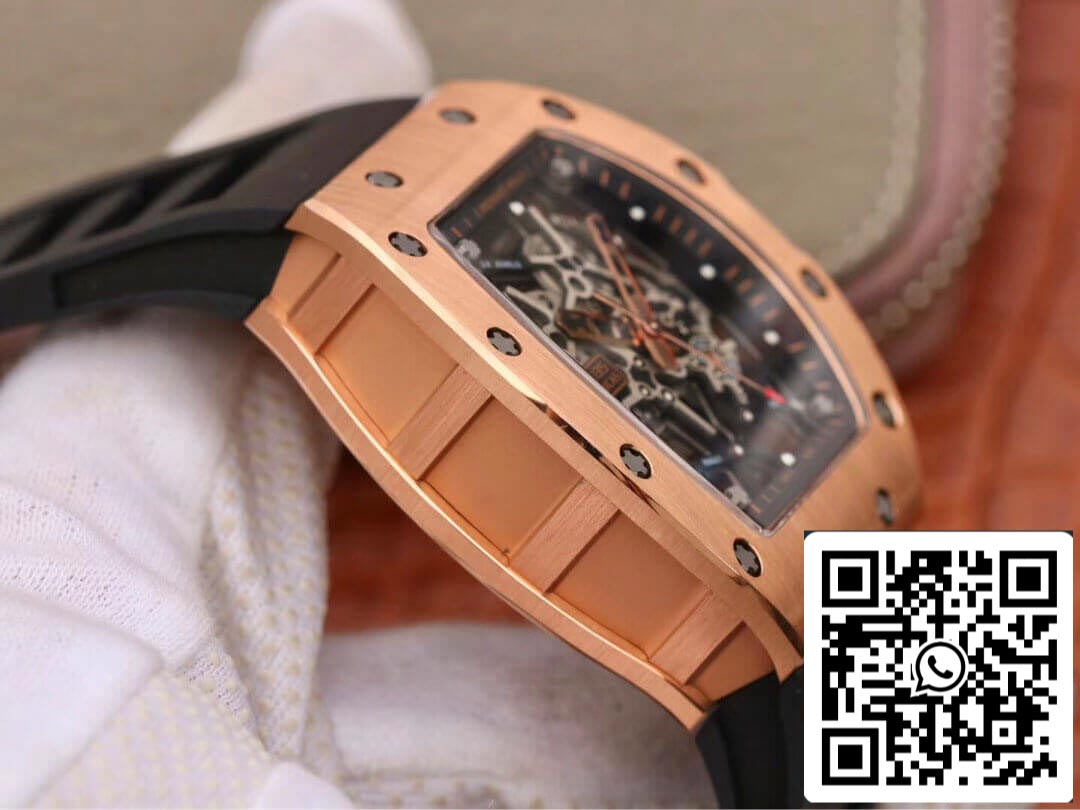 Richard Mille RM035 Americas KV Factory 1:1 Best Edition Rose Gold Black Strap