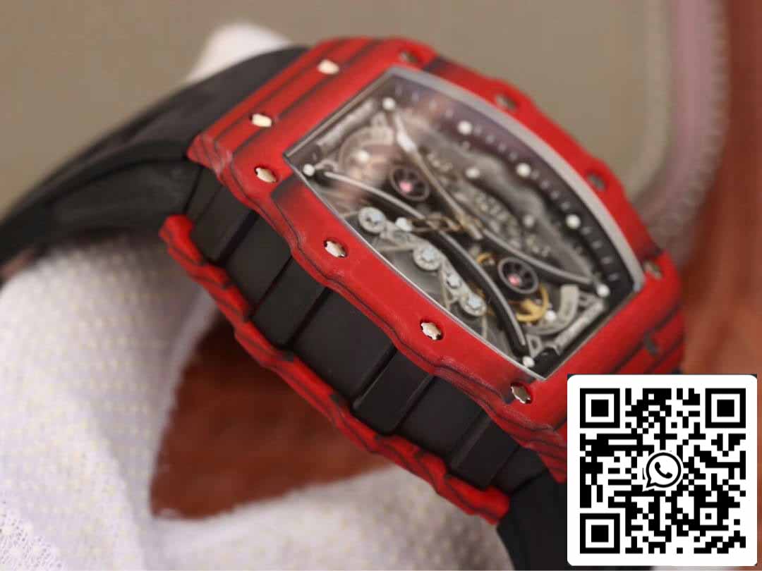 Richard Mille RM53-01 1:1 Mejor Edición KV Factory TPT Correa Negra de Fibra de Carbono