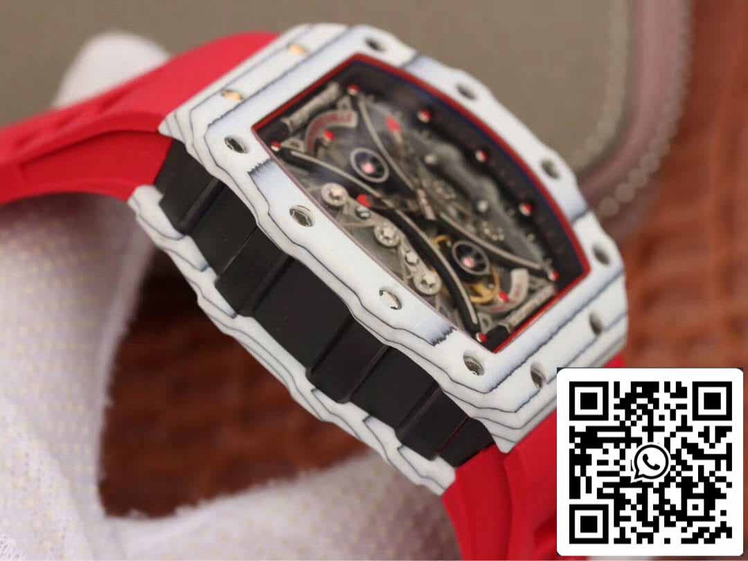 Richard Mille RM53-01 1:1 Mejor Edición KV Factory TPT Fibra de Carbono Correa Roja