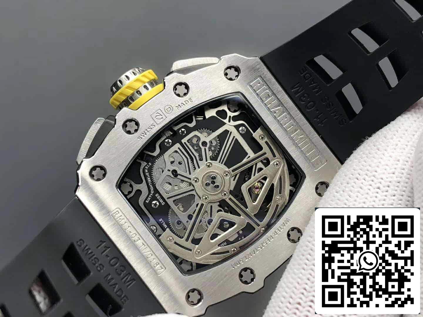 Richard Mille RM11-03 1: 1 Best Edition KV Factory cinturino in caucciù con cassa in titanio