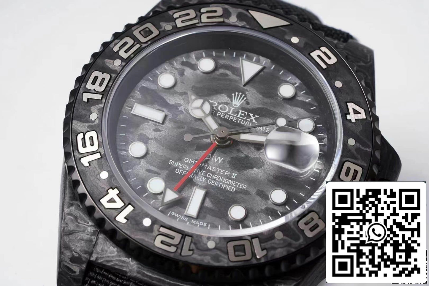 Rolex GMT-MASTER II Diw 1:1 Best Edition Carbon Fiber Black Fabric Strap