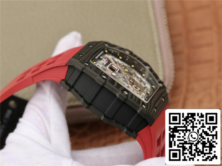 Richard Mille RM11-03 1:1 Best Edition KV Factory cinturino rosso in fibra di carbonio