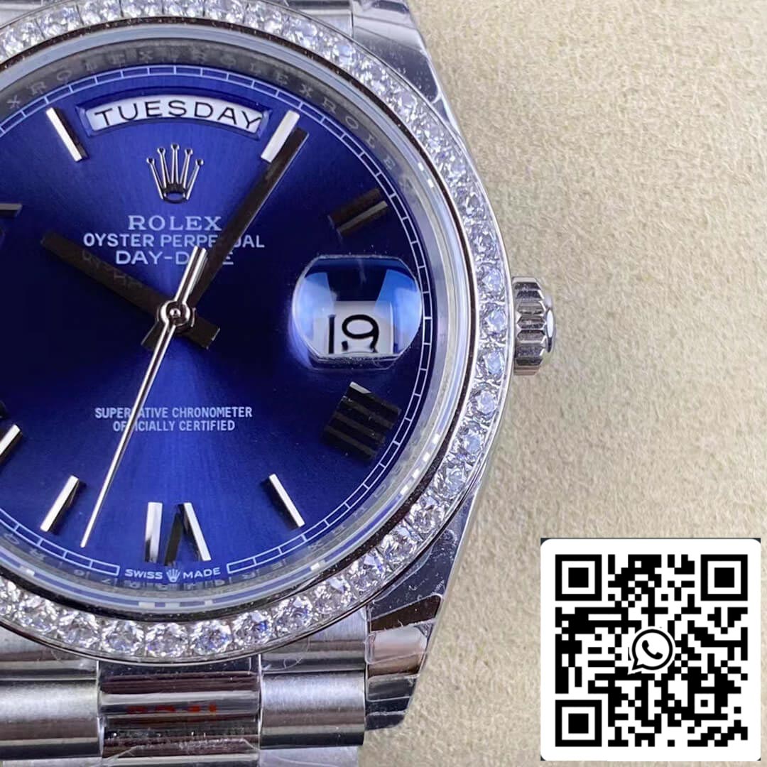 Rolex Day Date 228349RBR-0005 1:1 Mejor edición EW Factory esfera azul