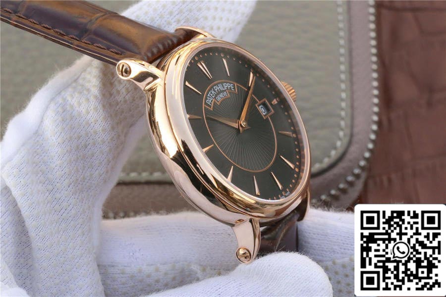 Patek Philippe Calatrava 1:1 Best Edition ZF Factory cinturino in pelle oro rosa