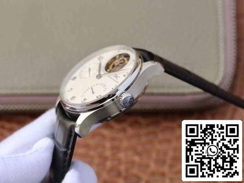 IWC Portugués IW504202 Real Tourbillon 1:1 Mejor Edición Esfera Blanca Con Correa De Cuero Negra Tourbillon Suizo ETA