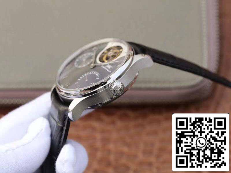 IWC Portoghese IW504210 Tourbillon 1:1 Best Edition Quadrante grigio ardesia su cinturino in pelle nera Movimento svizzero ETA Tourbillon