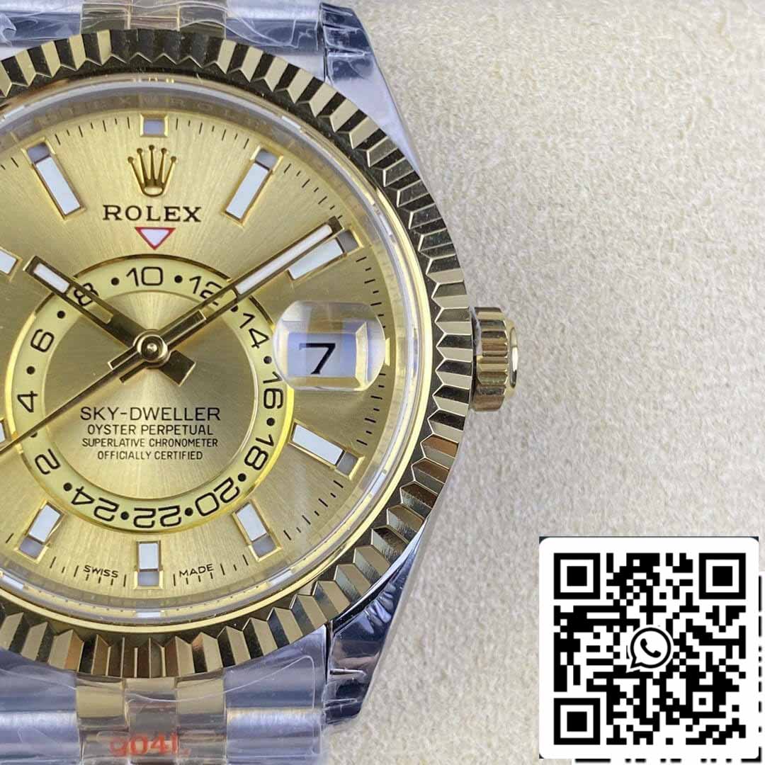 Rolex Sky Dweller M336933-0002 1:1 Best Edition Noob Factory V2 quadrante champagne