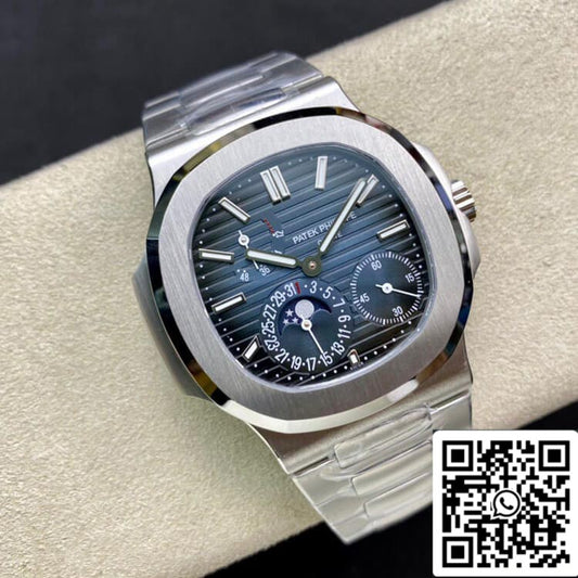 Patek Philippe Nautilus 5712/1A-001 40MM 1:1 Mejor edición PPF Factory Correa de acero inoxidable con esfera azul oscuro