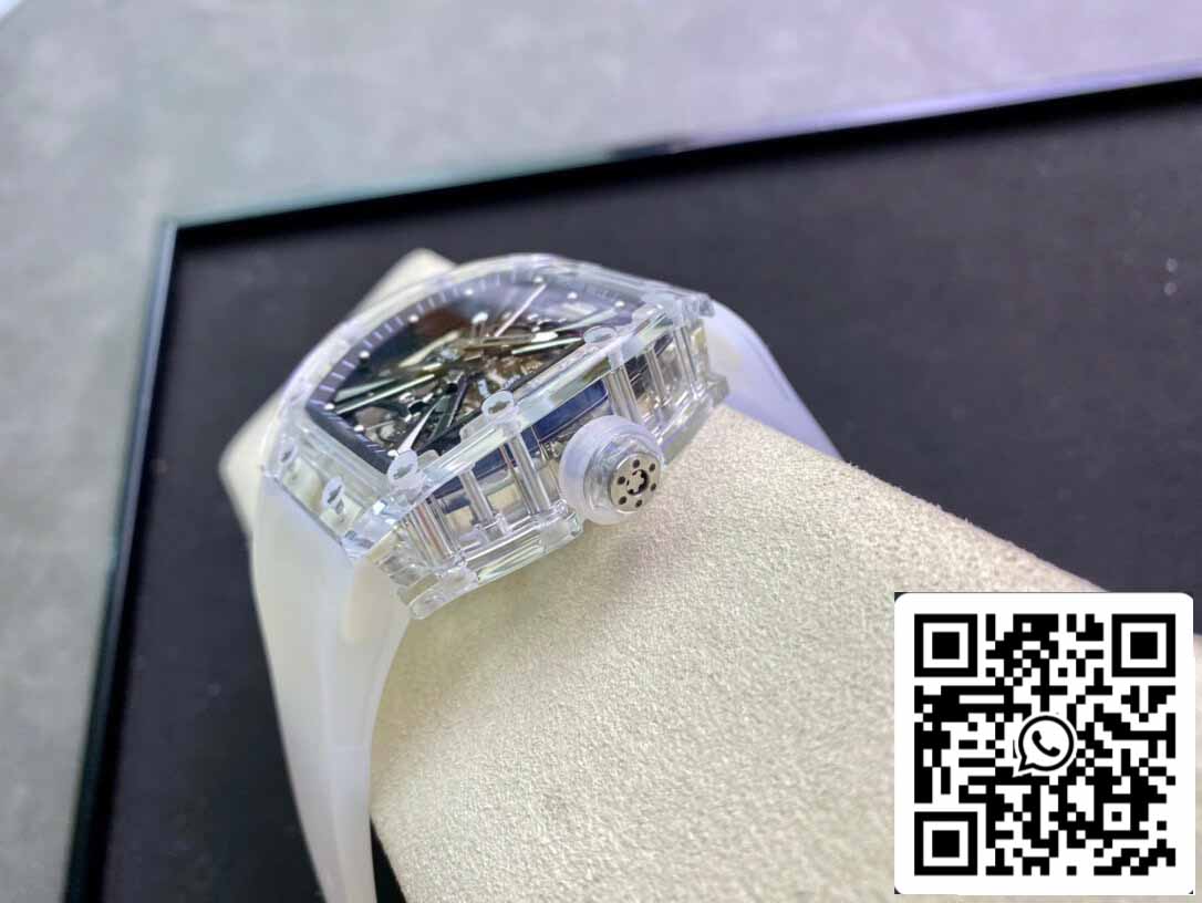 Richard Mille RM12-01 1:1 Mejor Edición RM Factory Tourbillon Versión Transparente Correa Blanca