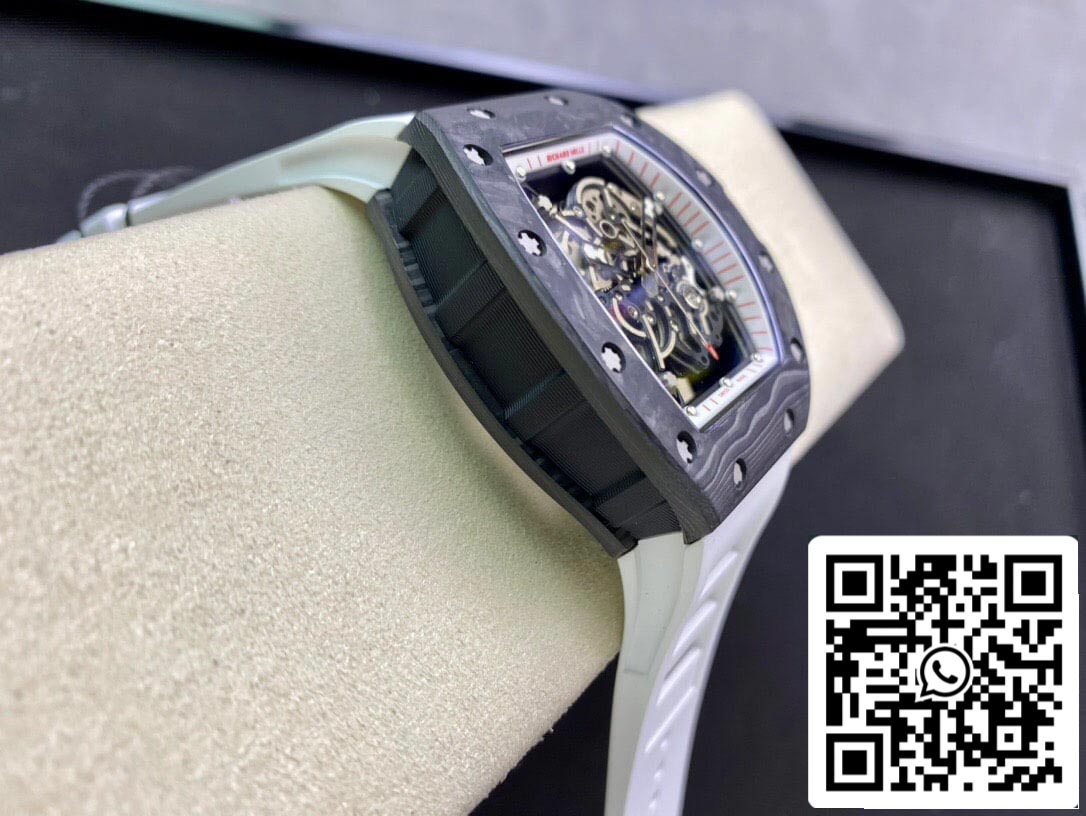 Richard Mille RM055 1:1 Best Edition KV Factory V2 Correa de caucho blanca