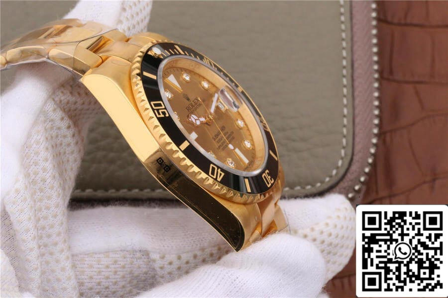 Rolex Submariner 116618 1:1 Best Edition Noob Factory V7 Gild Quadrante tempestato di diamanti