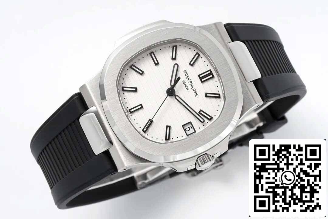 Patek Philippe Nautilus 5711 1:1 Mejor edición PPF Factory esfera blanca correa de caucho