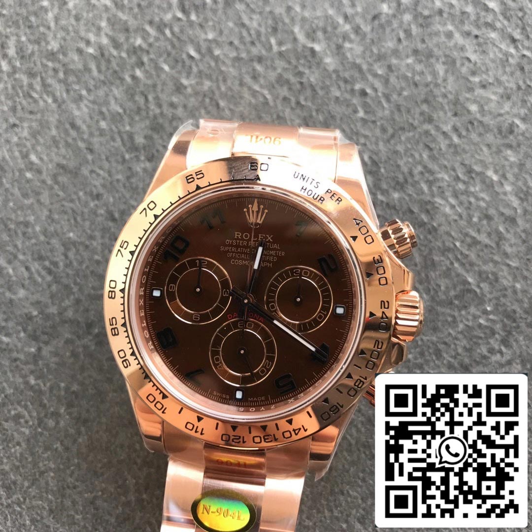 Rolex Daytona m116505-0011 1:1 Mejor edición Noob Factory esfera marrón