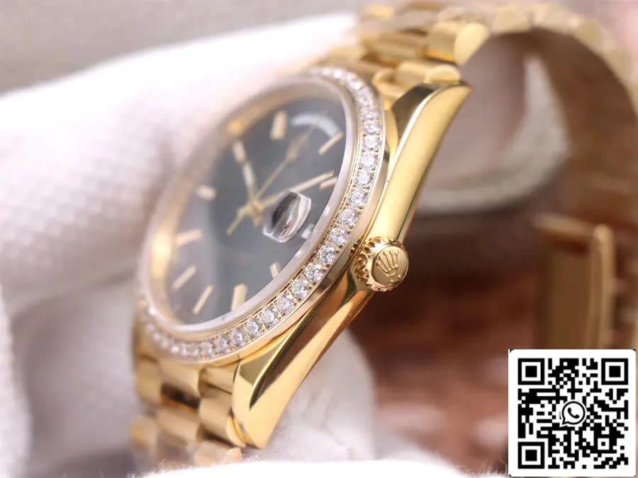 Rolex Day Date 40MM 1:1 Best Edition EW Factory Yellow Gold Black Dial