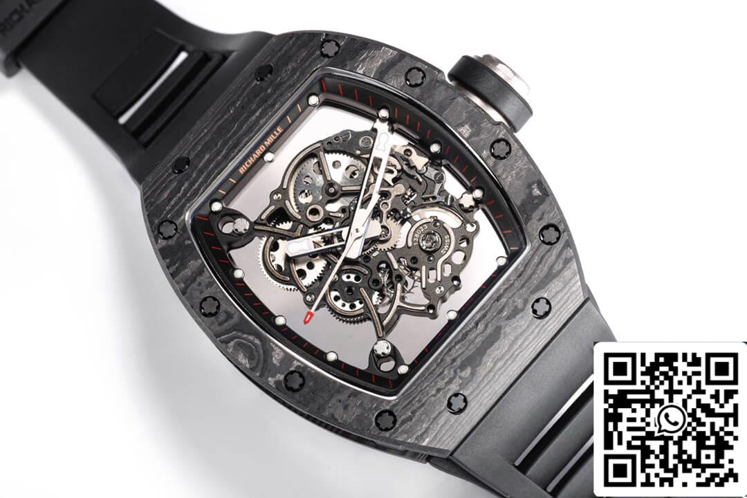 Richard Mille RM055 NTPT 1:1 Best Edition BBR Factory quadrante in fibra di carbonio nero