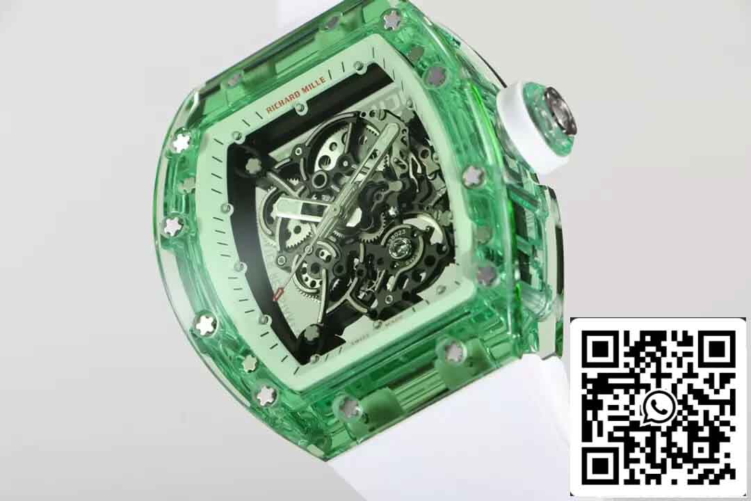 Replica Richard Mille RM055 Migliore custodia trasparente verde fabbrica RM edizione 1: 1