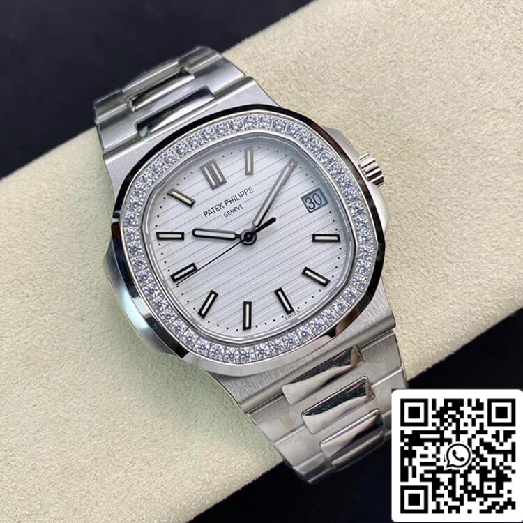 Patek Philippe Nautilus 5713/1G-010 1:1 Mejor Edición PPF Factory V4 Esfera Blanca Suiza ETA324