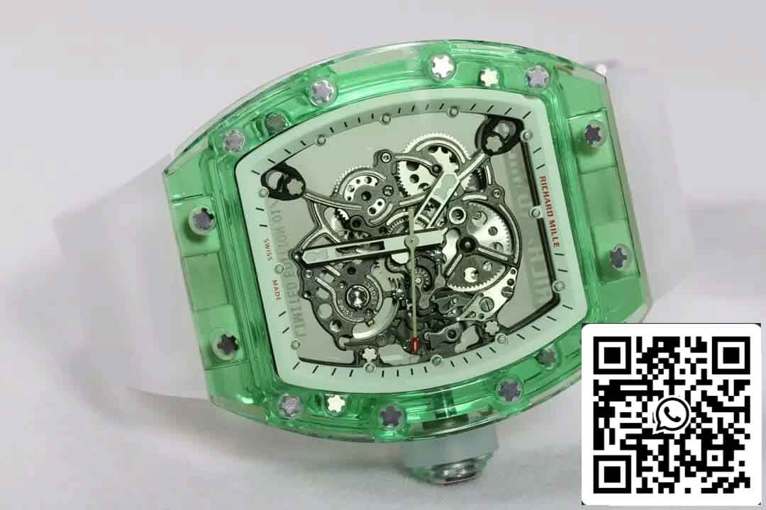 Replica Richard Mille RM055 Miglior quadrante scheletrato verde fabbrica RM edizione 1: 1