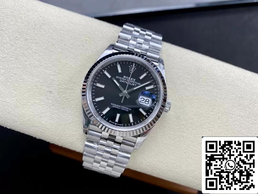 Rolex Datejust M126234-0015 36MM 1:1 Best Edition VS quadrante nero di fabbrica