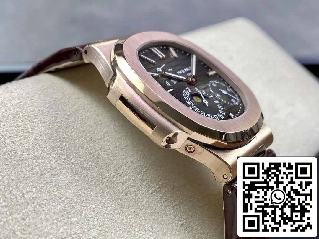 Patek Philippe Nautilus 5712 1:1 Best Edition ZF Factory Brown Leather Strap Grey dial