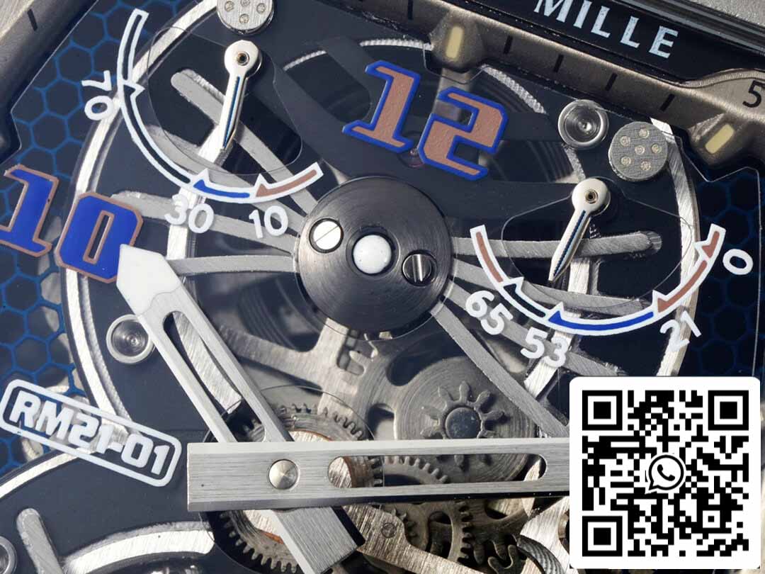 Richard Mille RM21-01 1:1 Mejor Edición RM Factory Tourbillon Bisel de Fibra de Carbono