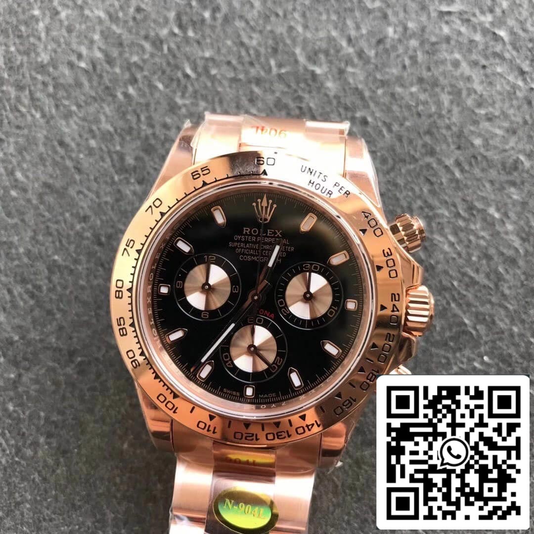 Rolex Daytona m116505-0008 1:1 Mejor edición Noob Factory esfera negra