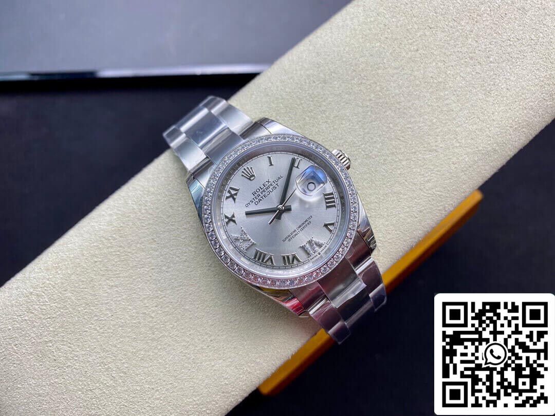 Rolex Datejust M126284RBR-0022 1:1 Mejor edición EW Factory esfera plateada