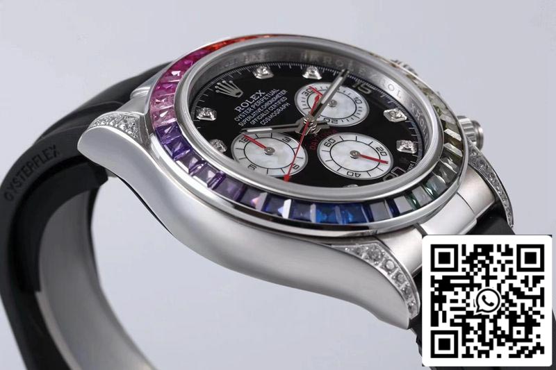 Rolex Daytona 116599RBOW 1:1 Mejor edición BL Factory esfera negra Suiza ETA4130