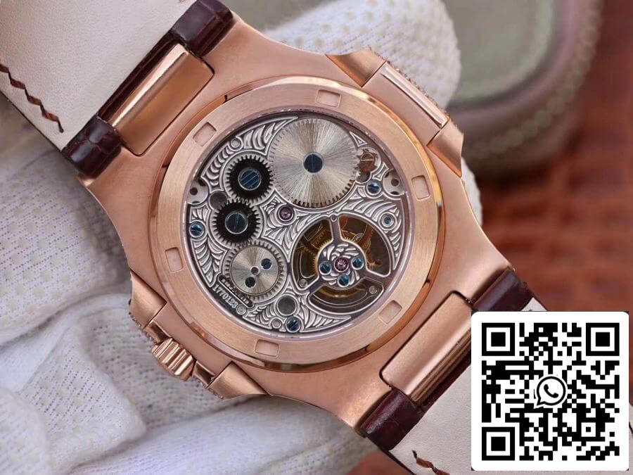 Patek Philippe Nautilus Jumbo 5711 R8 Factory 1:1 Best Edition Swiss Tourbillon Rose Gold