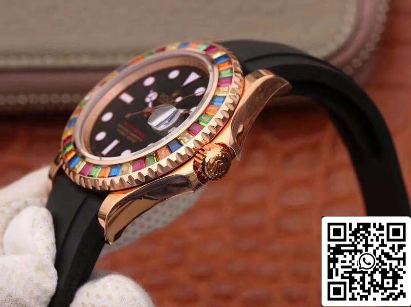 Rolex Yacht-Master 116695 Noob Factory 1:1 Mejor Edición Suizo ETA2824 Esfera Negra