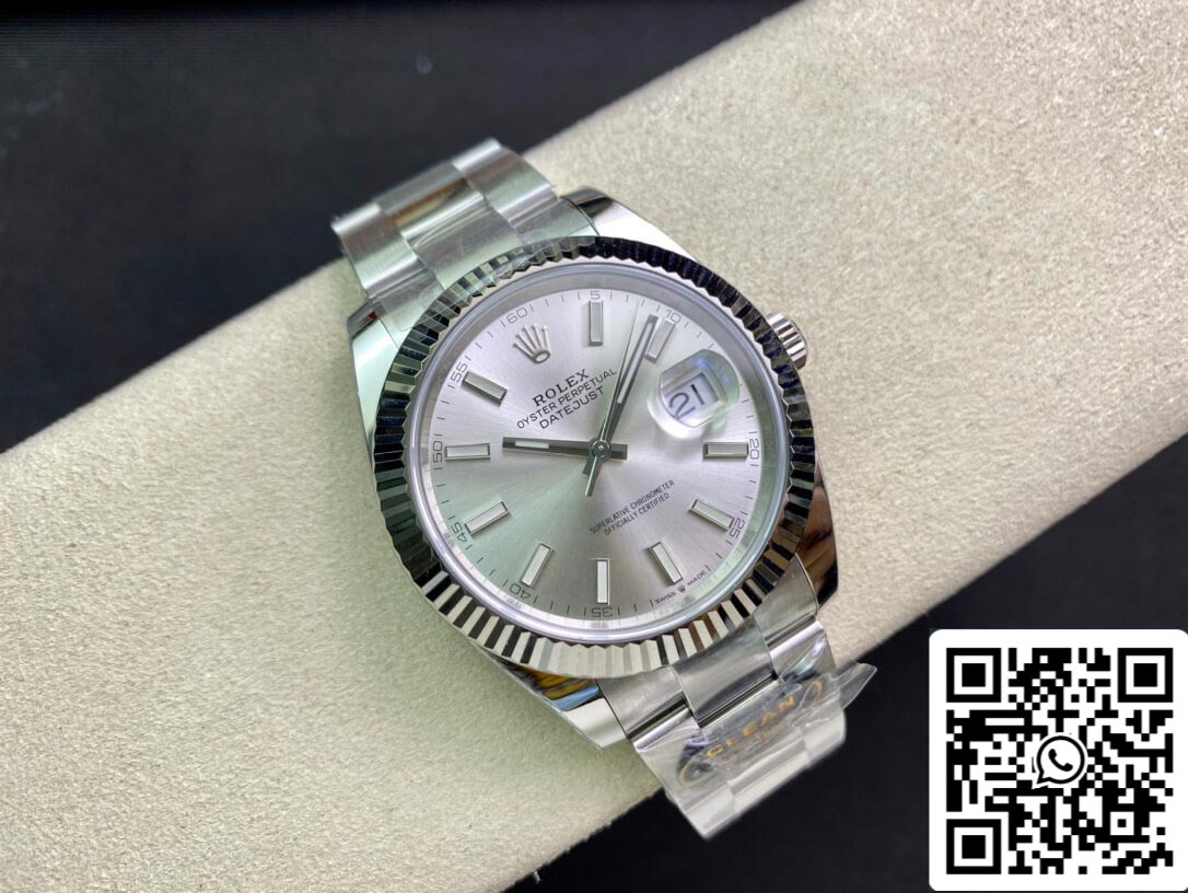 Rolex Datejust M126334-0003 41 mm Correa Oyster Esfera blanca de fábrica limpia