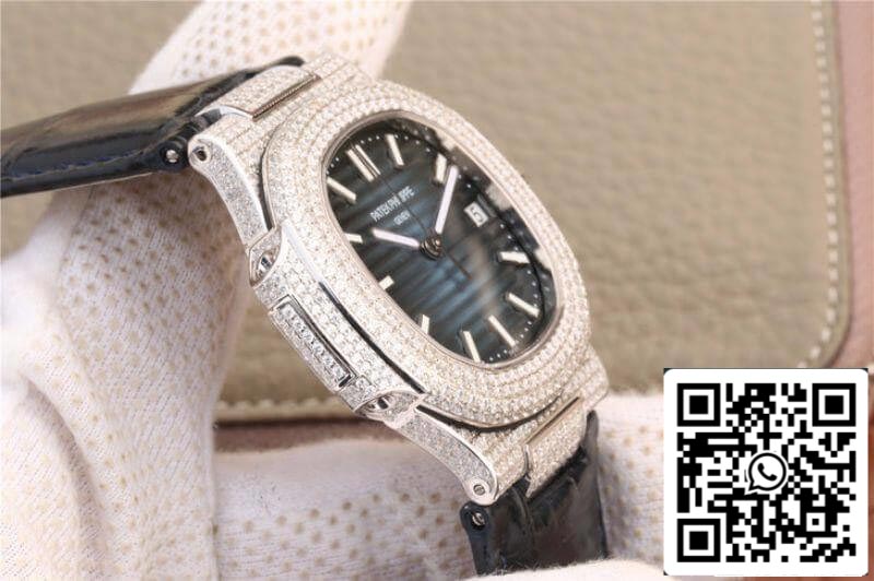 Patek Philippe Nautilus 5719/1G-001 KM Factory 1:1 Mejor Edición Suizo ETA324 Esfera Azul