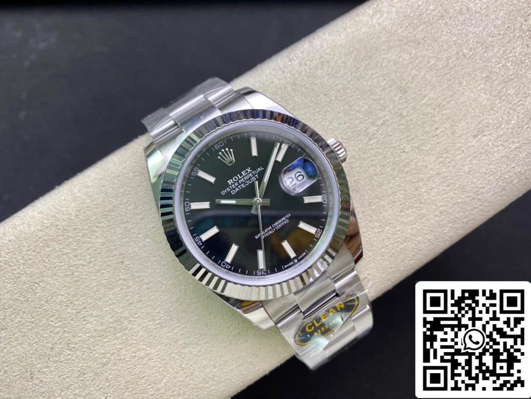 Rolex Datejust M126334-0017 cinturino Oyster da 41 mm quadrante bianco pulito di fabbrica