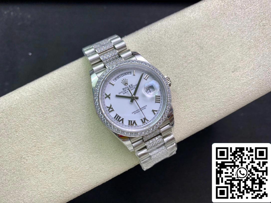 Rolex Day Date M128349RBR-0026 1:1 Mejor edición EW Factory esfera blanca