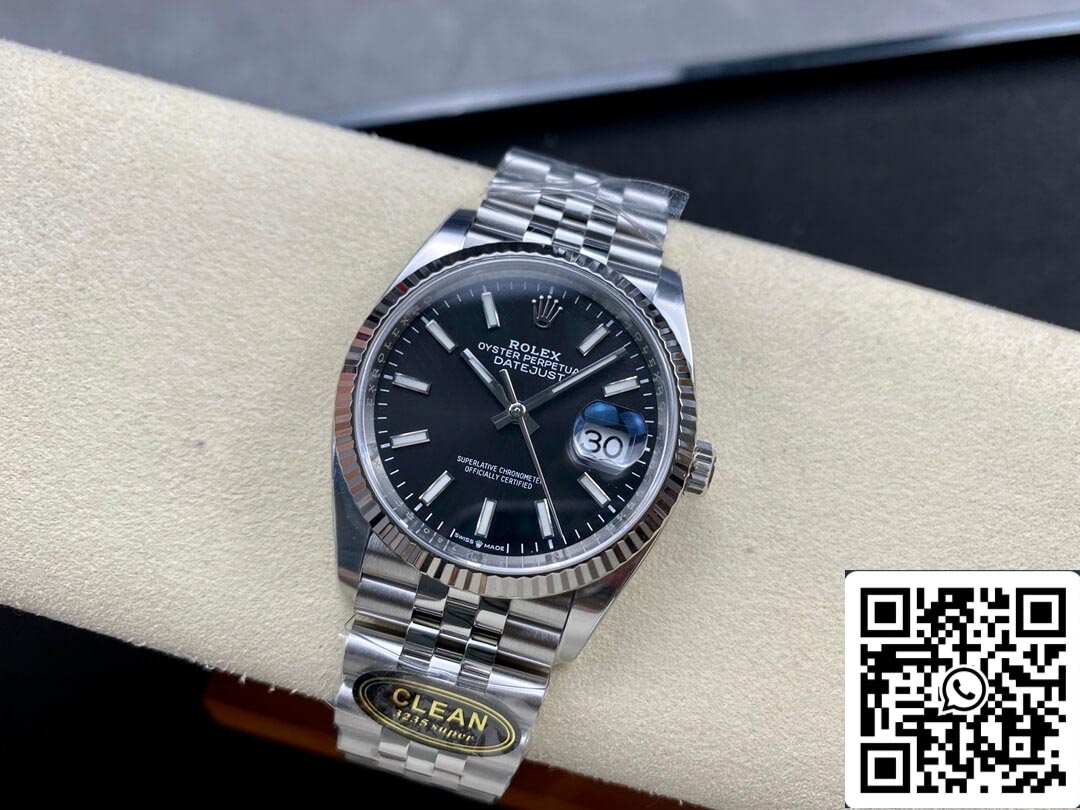 Rolex Datejust M126234-0015 36MM 1:1 Mejor edición Clean Factory esfera negra