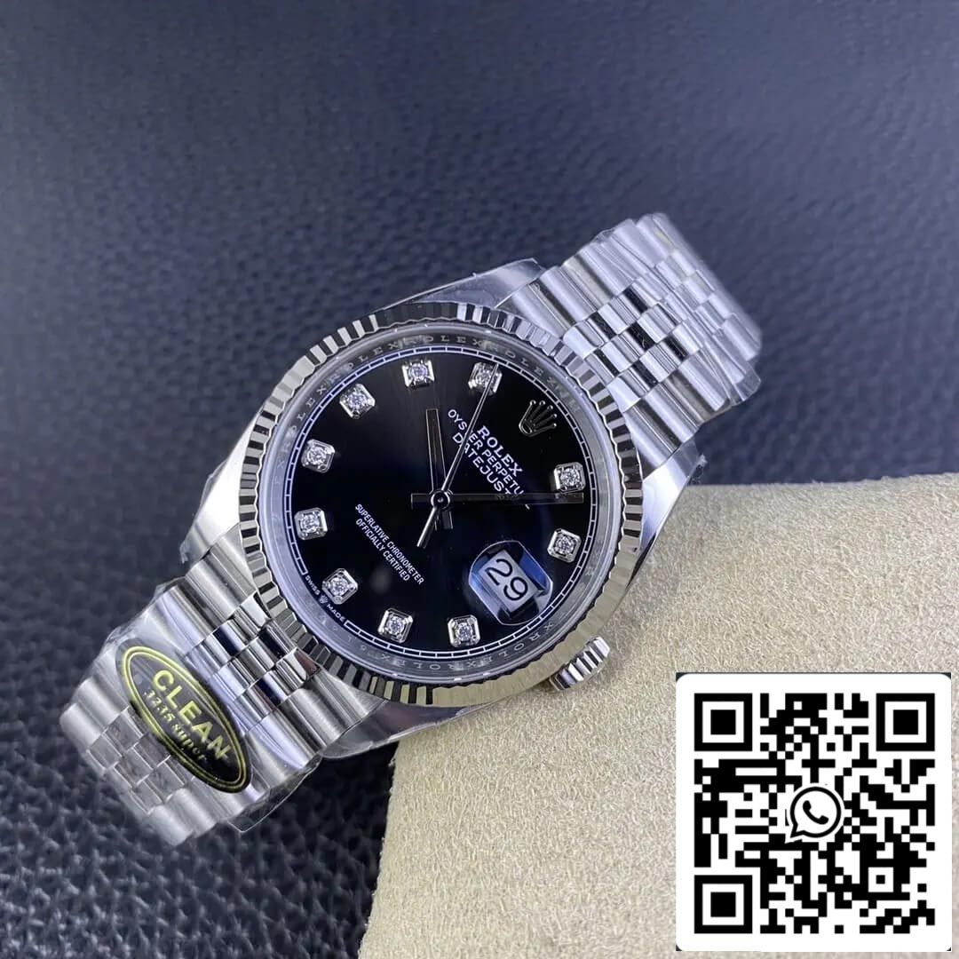 Rolex Datejust M126234-0027 36MM 1:1 Mejor edición Clean Factory esfera negra