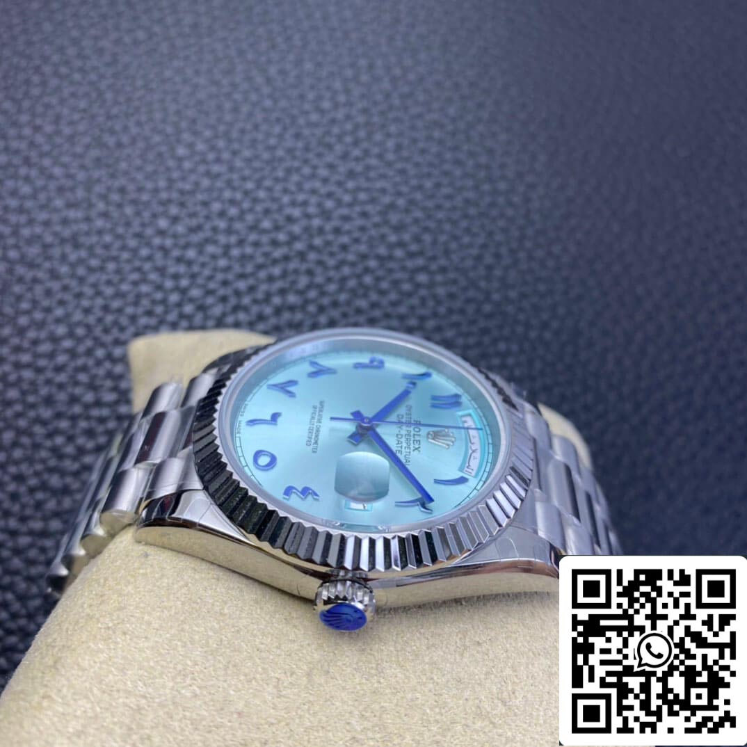 Rolex Day Date 1:1 Best Edition BP Factory Medio Oriente personalizzato quadrante blu ghiaccio