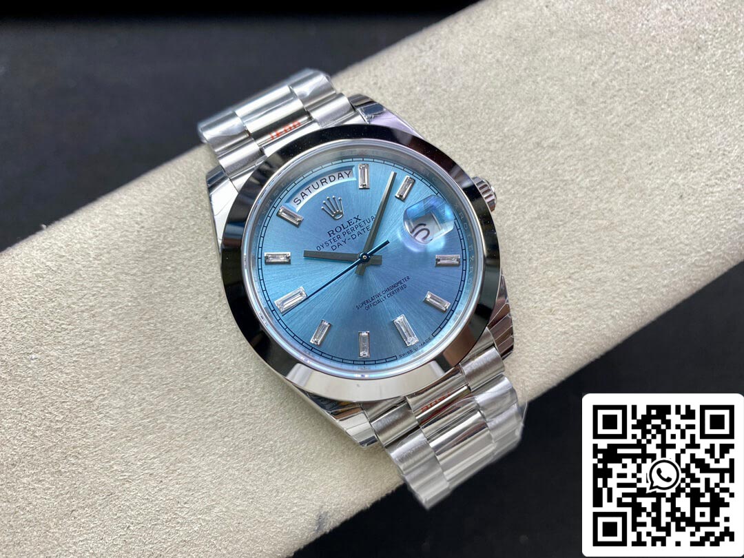 Rolex Day Date 228206 1:1 Mejor Edición EW Factory Esfera Azul Hielo