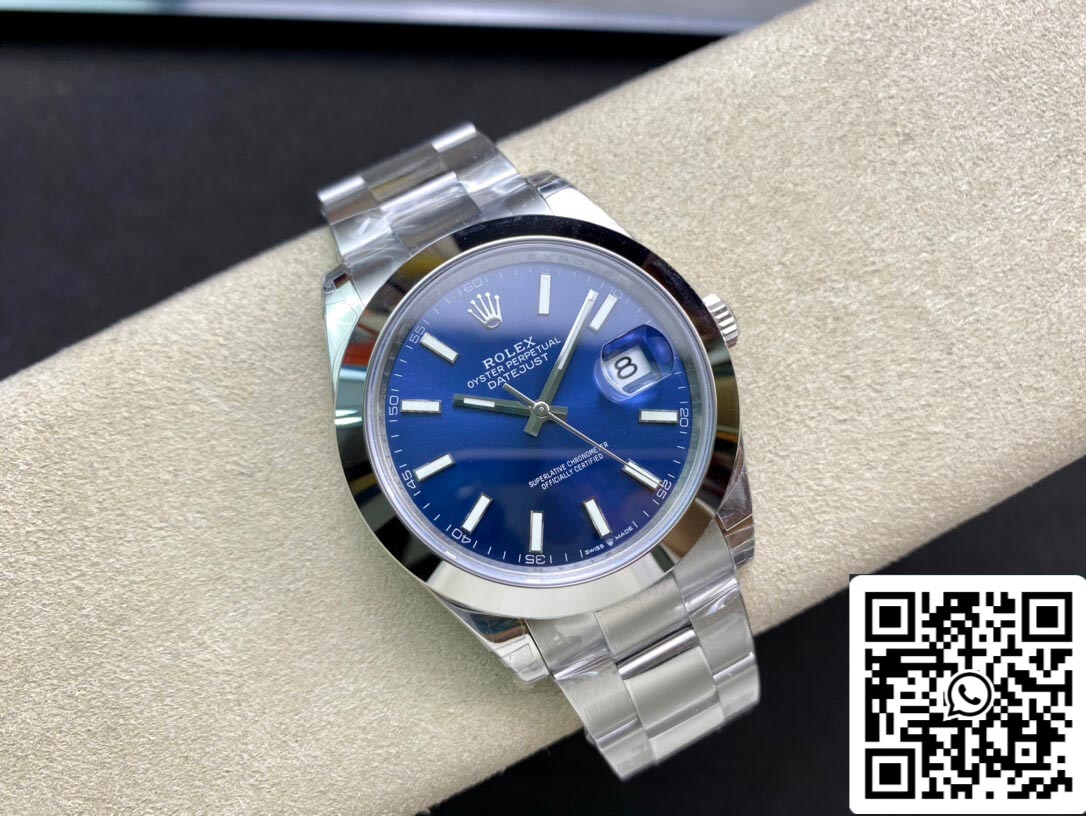 Rolex Datejust M126300-0001 1:1 Borde liso VS esfera azul de fábrica