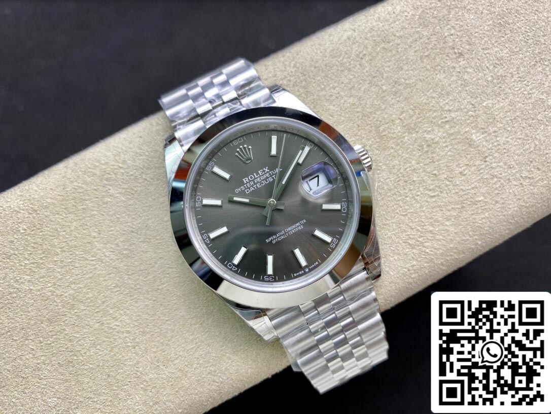 Rolex Datejust M126300-0008 1:1 Llanta lisa VS Esfera gris de fábrica