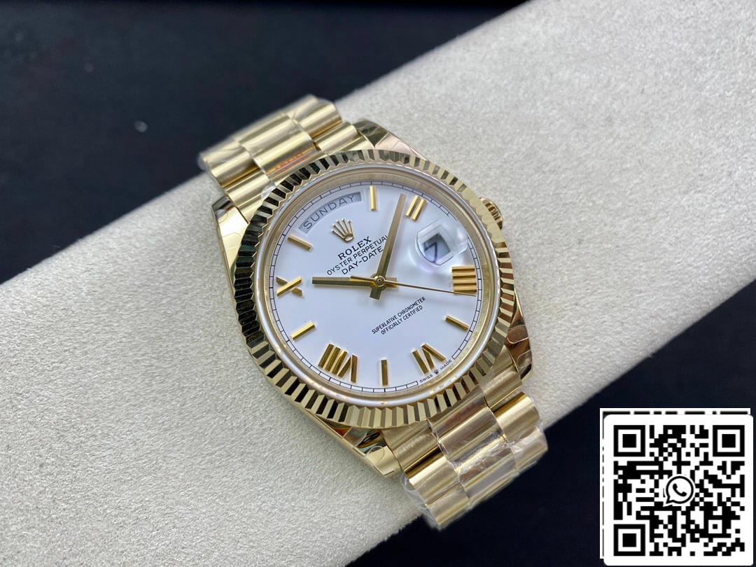 Rolex Day Date M228238-0042 1:1 Mejor Edición EW Factory Esfera Blanca