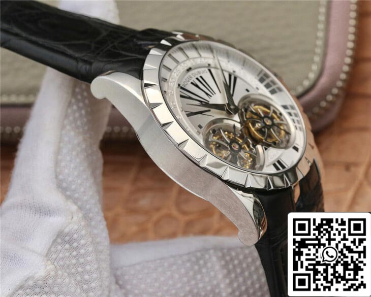 Roger Dubuis Excalibur RDDBEX0250 1:1 Mejor edición JB Factory Tourbillon esfera blanca