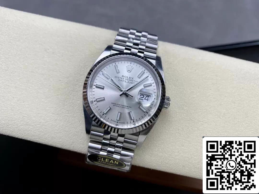 Rolex Datejust M126234-0013 36MM 1:1 Best Edition Quadrante argento fabbrica pulita